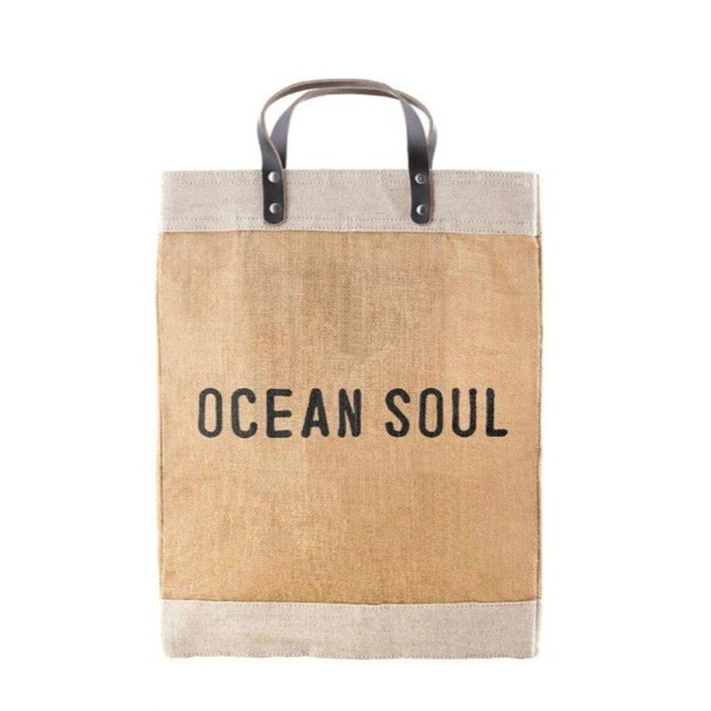 Amazing Quality OCEAN SOUL Farmers Market Tote with Leather  NWT MSRP$44